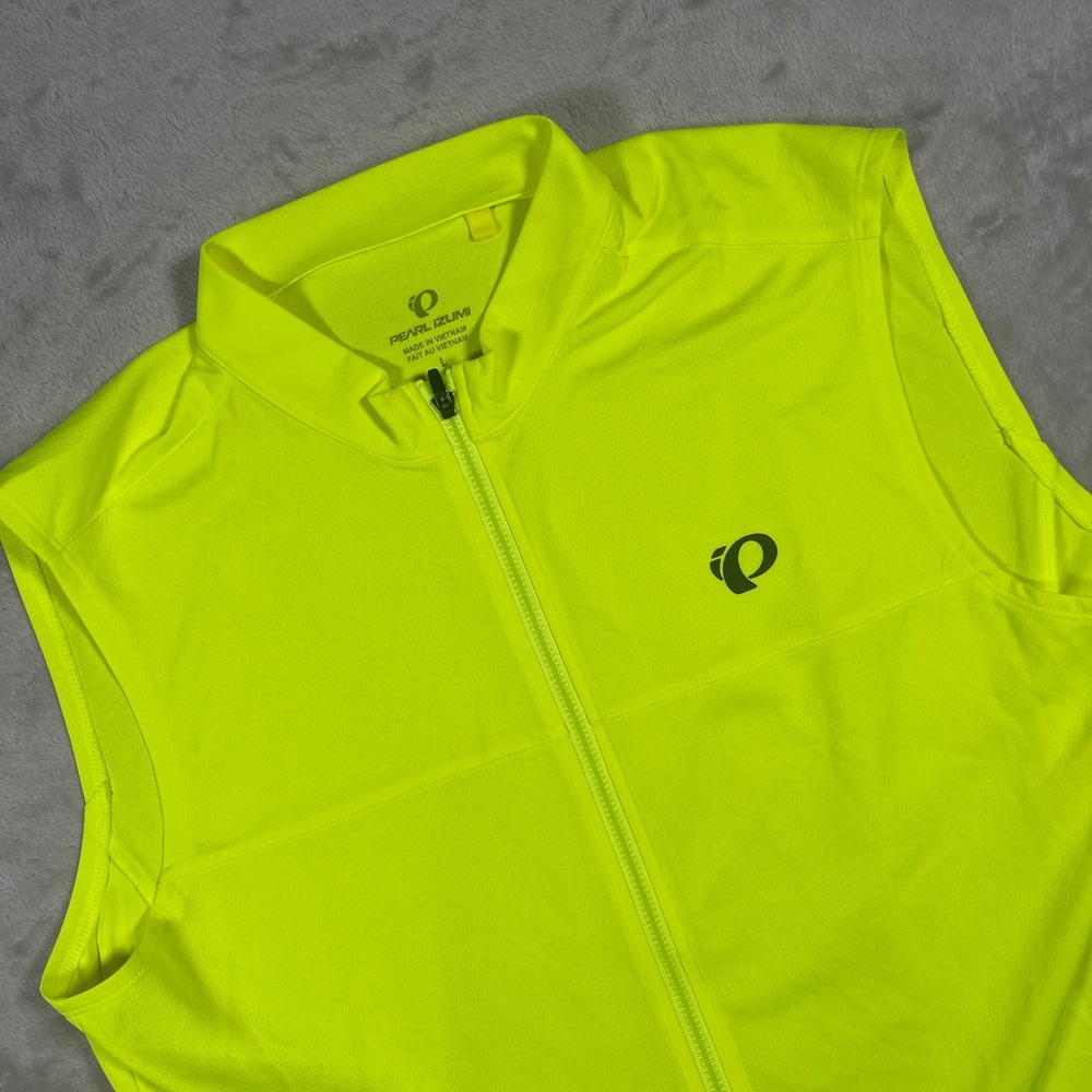 Pearl Izumi Sleeveless Cycling Vest Mens Large Neon Green Full Zip